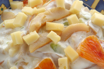 Naranja champiñones y queso