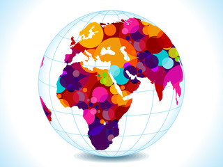 abstract colorful circles globe