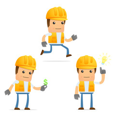 set of funny cartoon builder