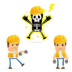 set of funny cartoon builder