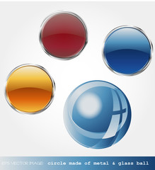eps Vector image:circle made of metal & glass ball