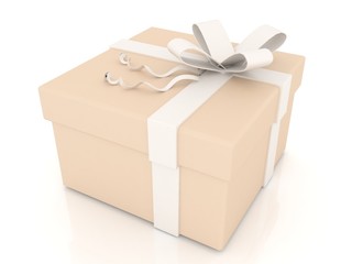 gift box over white background 3d illustration