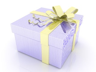 gift box over white background 3d illustration