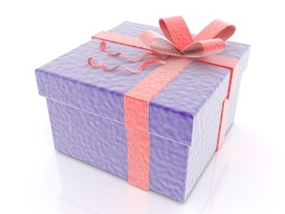 gift box over white background 3d illustration
