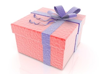 gift box over white background 3d illustration