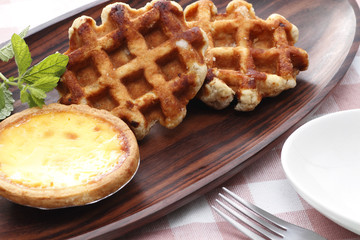 Waffles and tart