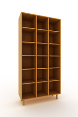 wooden cabinet isolated over white background