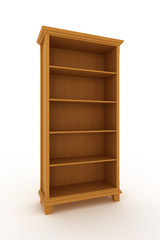 wooden cabinet isolated over white background