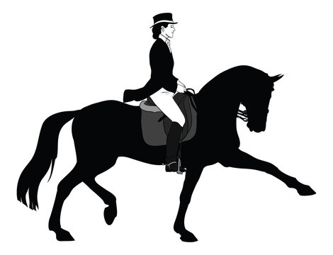 Woman horse dressage silhouette