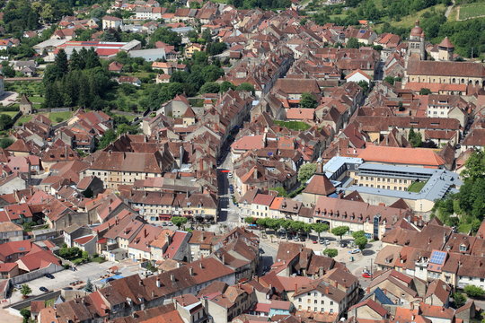 Vue a&eacute;rienne de Poligny, Jura