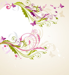 Round floral banner