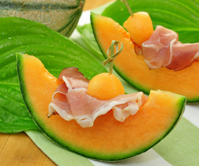 Melone mit Schinken