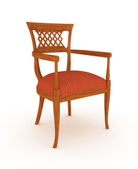 wooden chair isolated over white