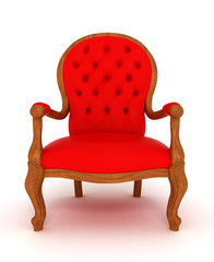 wooden chair isolated over white