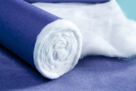 blue rolled medical cotton pharmaceutical background