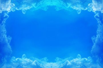 Fototapeta na wymiar 青空と雲のフレーム