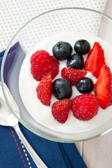 Fresh Summer Berries in Yogurt