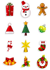 christmas icons set. Vector.