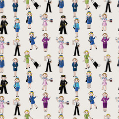 Naklejka premium seamless flight attendant/pilot pattern.
