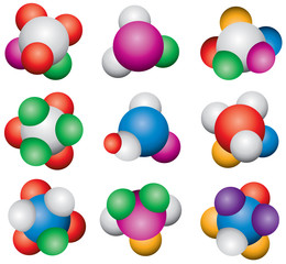 vector abstract molecule icon set