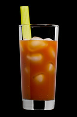 Bloody mary over a black background