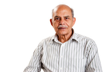 Senior Indian man - isolated on white