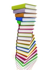 Stacks of books isolated on white background