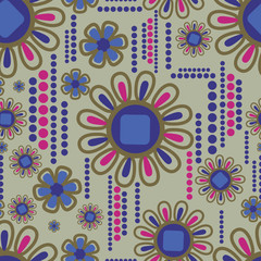 Fototapeta premium Vector Seamless floral pattern with lilly flower