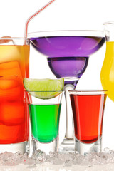 Tropical cocktails close-up