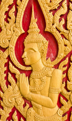 Thai art church door