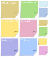 Post it notes with reminder messages