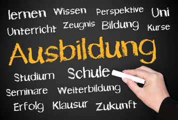 Ausbildung Schultafel mit Ideen