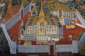 Thai Mural Painting on the wall