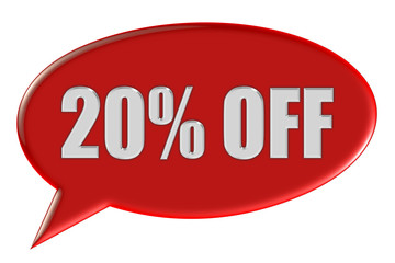 Sprechblase rot 20% OFF