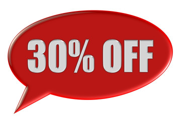 Sprechblase rot 30% OFF