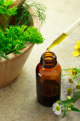 Herbal medicine with dropper bottle