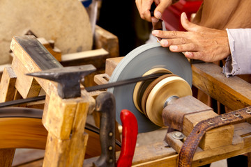 grinder traditional wheel hand tools sharpening knife