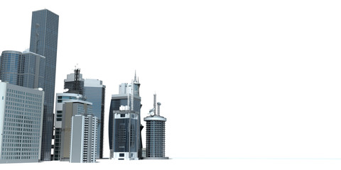3d rendered illustration of a modern city