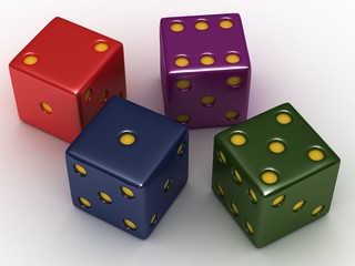 Playing bones on a white background