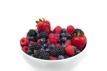 A group of fresh berries in a bowl