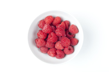 Fresh red raspberries