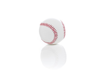A clean white baseball