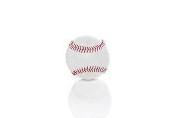 A clean white baseball