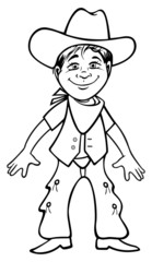 cowboy kid outline