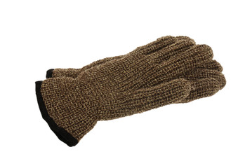 Pair of brown melange woollen gloves