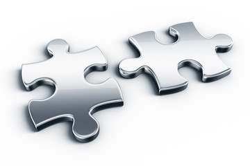 Obraz premium Metal puzzle pieces
