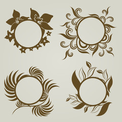Vector set of frames - Autumn Leafs. Thanksgiving