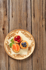 Custard filled puff pastries