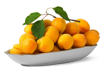 Apricots, isolated on white background