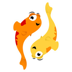 Vector illustration of Pisces in cartoon style